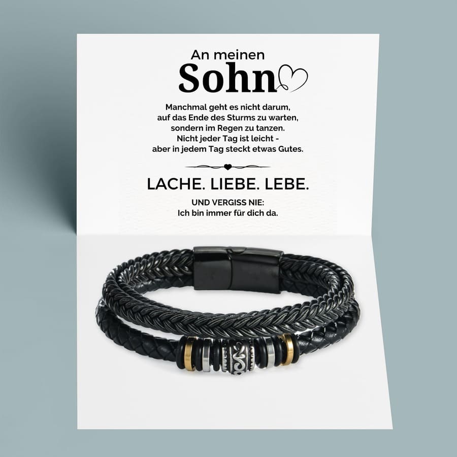 Voor mijn zoon - Liefs - Leren armband