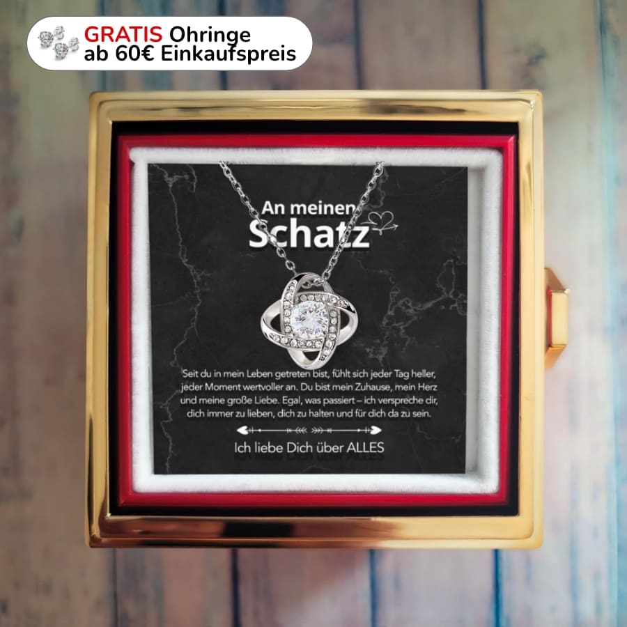 Für meinen Schatz – Ewige Rosenbox mit Knotenanhänger & liebevoller Karte