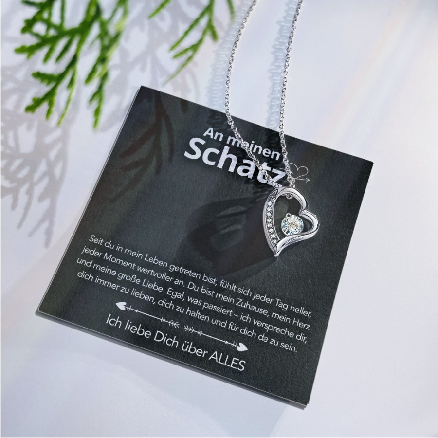 An meinen Schatz - LoveBox Deluxe – Ewige Rose mit Herzschmuck & Botschaft