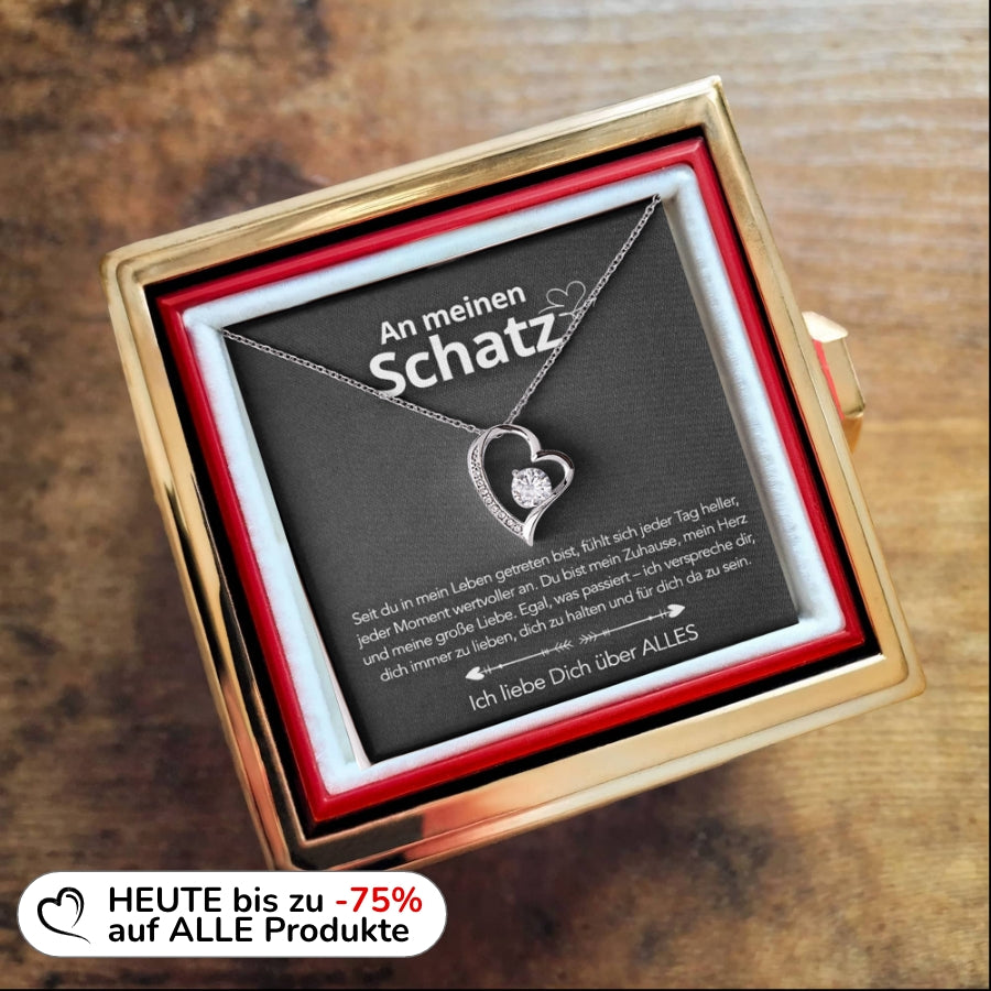 An meinen Schatz - LoveBox Deluxe – Ewige Rose mit Herzschmuck & Botschaft