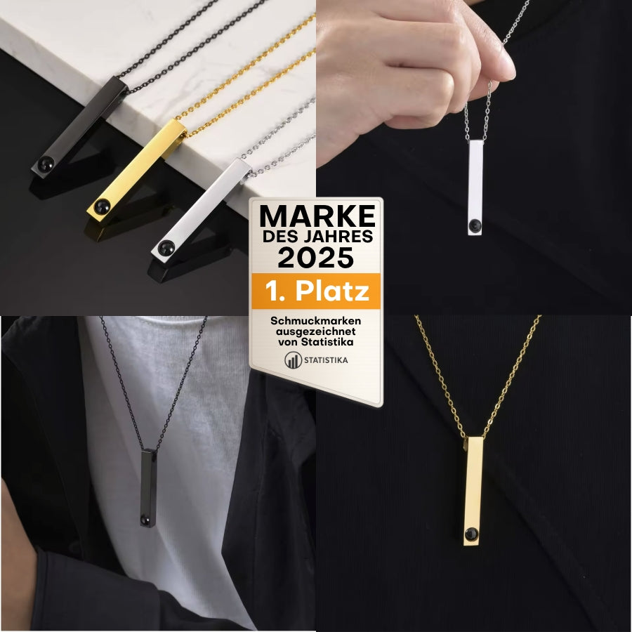 Personalisierte Foto-Halskette im Stab-Design
