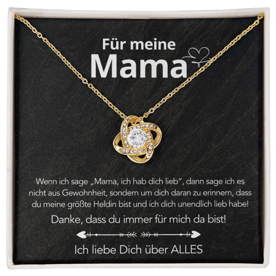 Für meine Mama - Knotenhalskette mit liebevoller Notiz