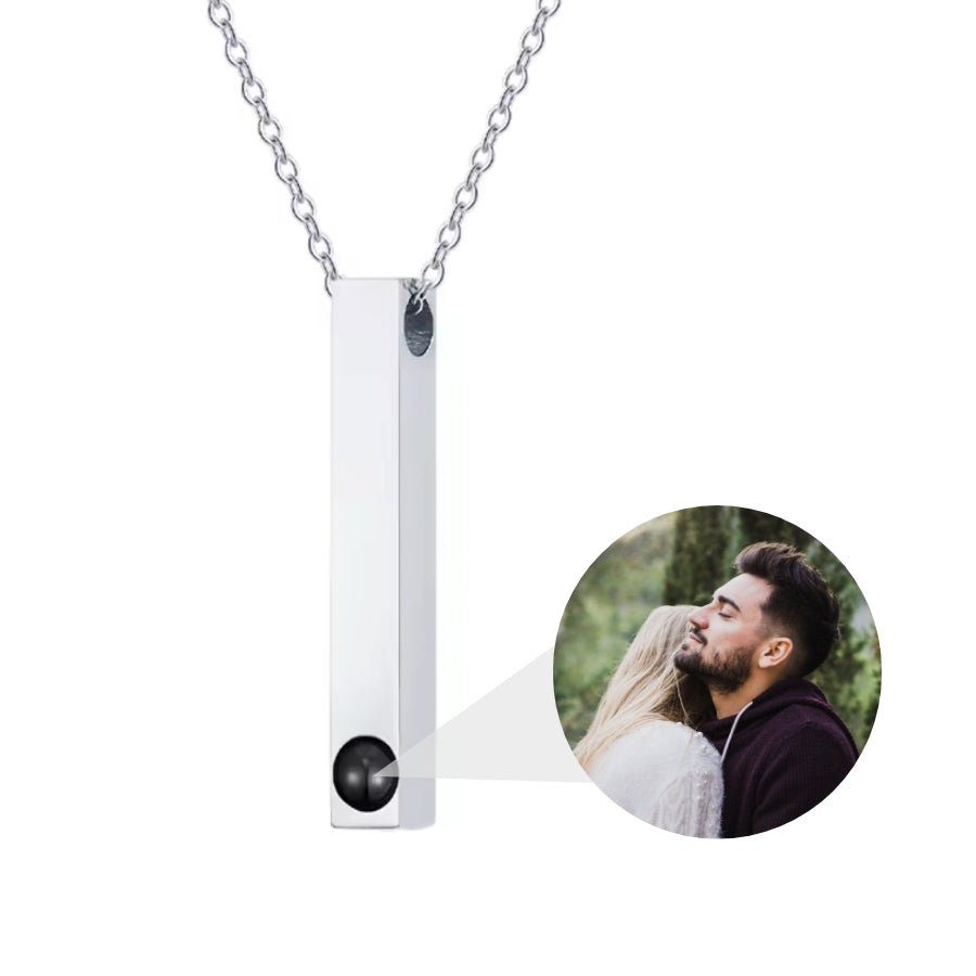 Personalisierte Foto-Halskette im Stab-Design