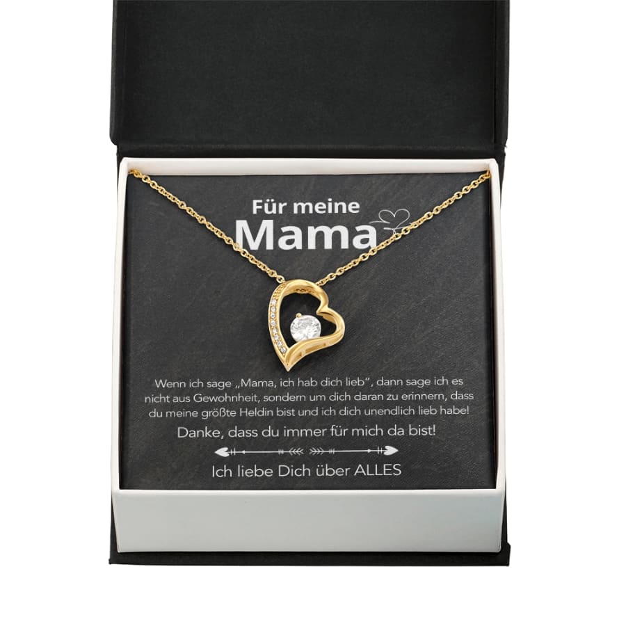 Für meine Mama – Herzanhänger in 14k Weißgold / 18k Gelbgold Veredelung