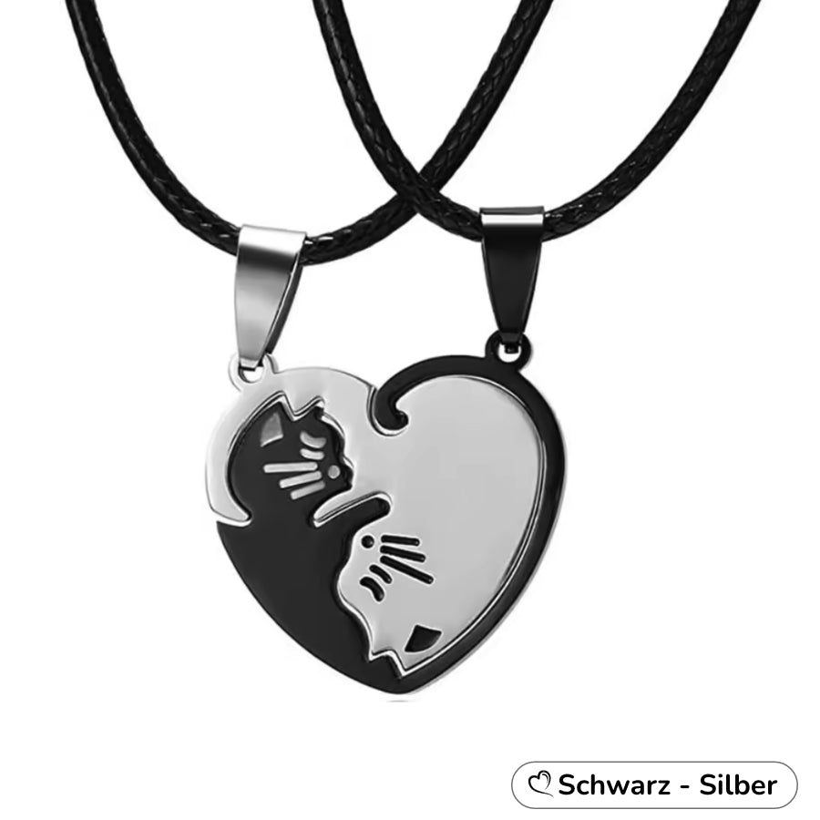 Katzen-Partnerkette – Zwei Katzen, ein Herz