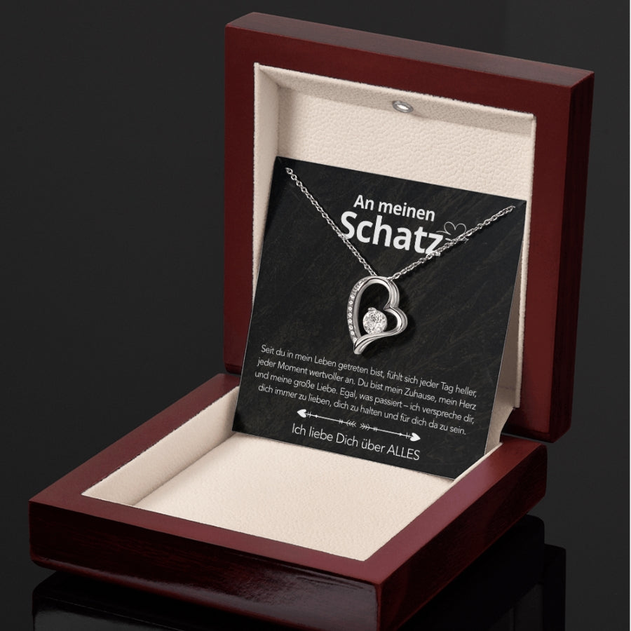 Für meinen Schatz – Herzanhänger in 14k Weißgold / 18k Gelbgold Veredelung