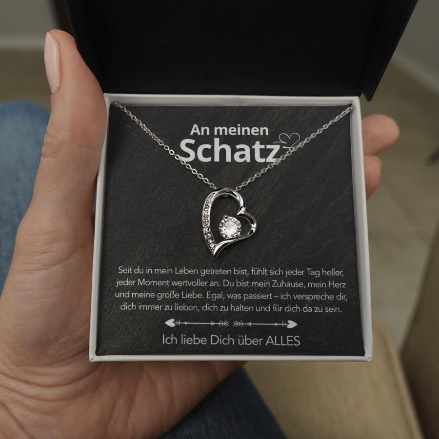Für meinen Schatz – Herzanhänger in 14k Weißgold / 18k Gelbgold Veredelung