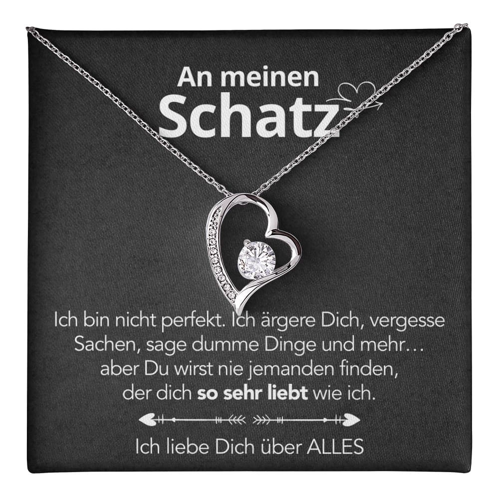 An meinen Schatz – Herzanhänger in 14k Weißgold / 18k Gelbgold Veredelung