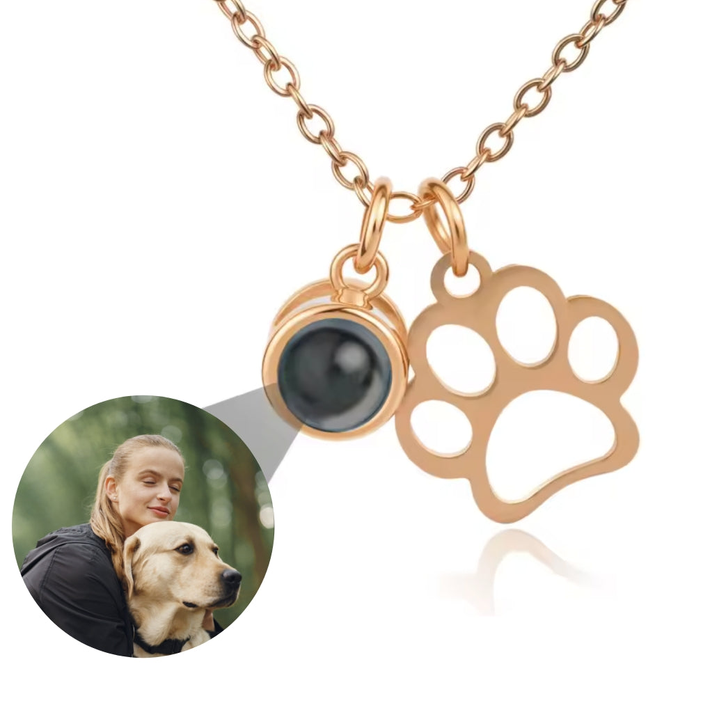 Personalisierte Halskette mit Pfotenanhänger & deinem Lieblingsbild