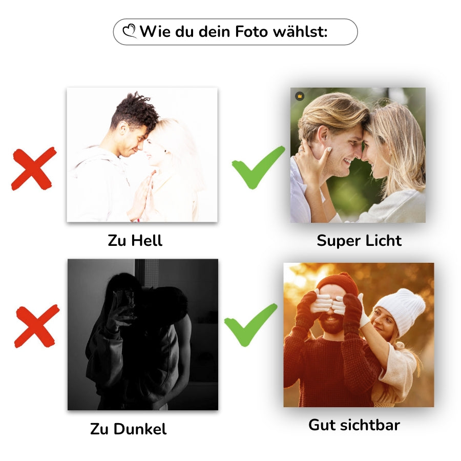 Foto Halskette mit deinem Lieblingsbild - funkelndes Herz