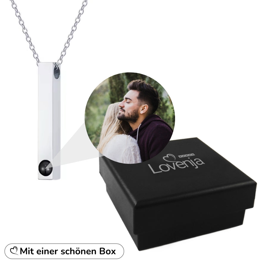 Personalisierte Foto-Halskette im Stab-Design