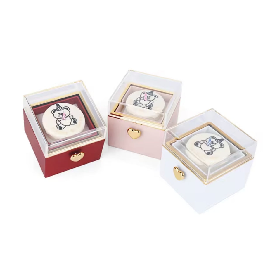 360 Grad Box mit Kerze - Zirkonia Herzhalskette