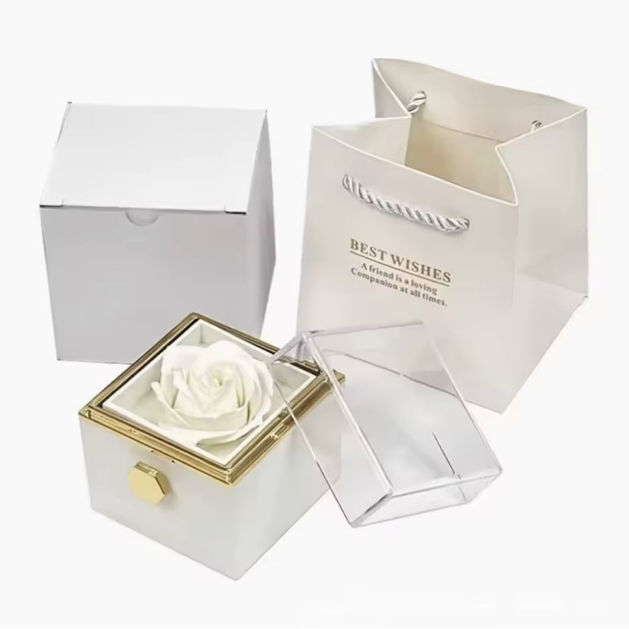 360 Grad Box mit Kerze - Zirkonia Herzhalskette