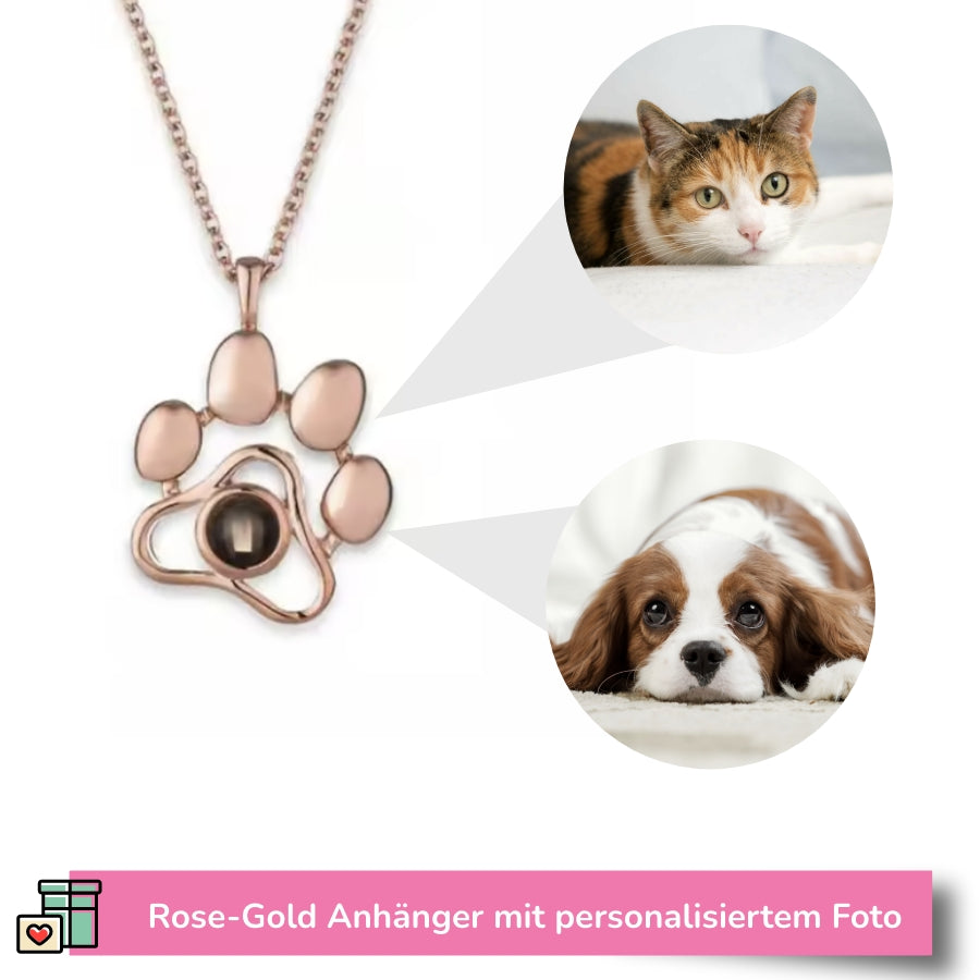 Personalisierte Pfoten-Halskette mit Foto