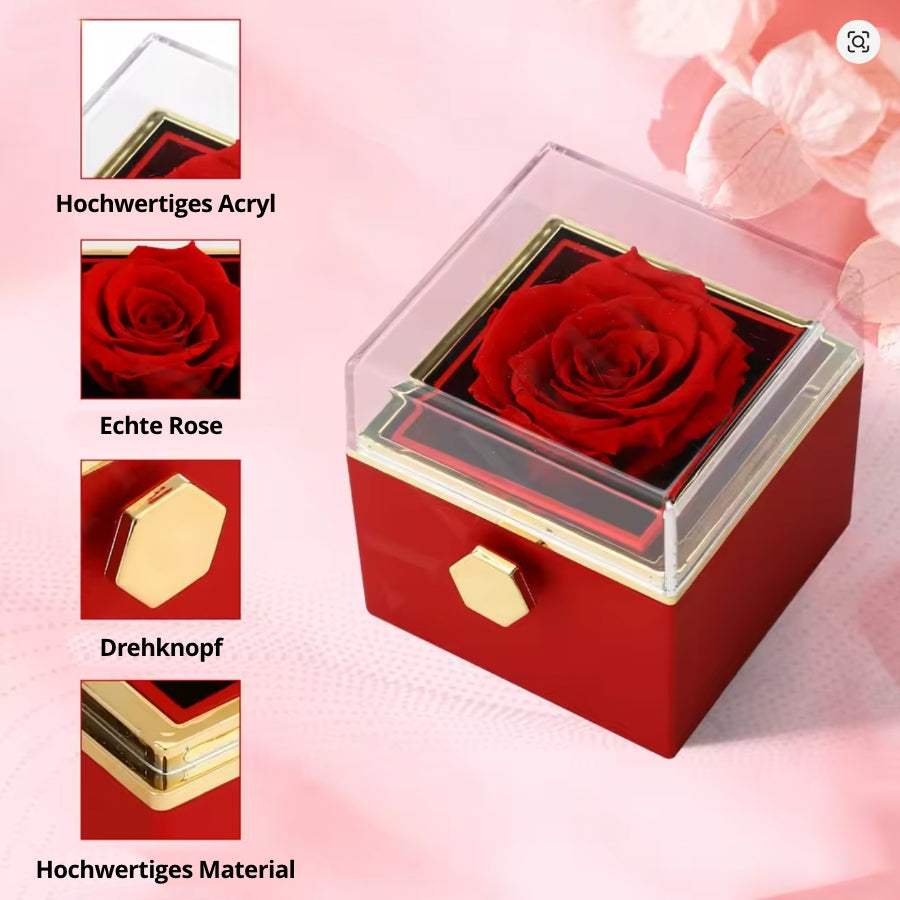 RosenHerz Gravur – Ewige Rose & Doppelherz-Gravurschmuck im Set