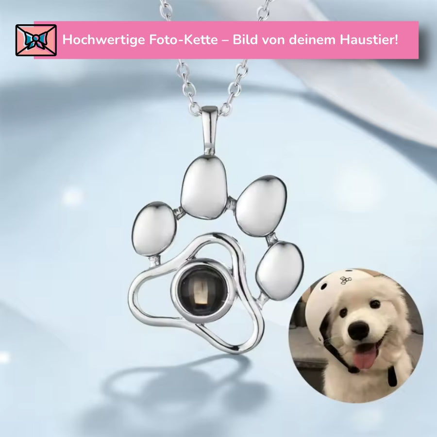 Personalisierte Pfoten-Halskette mit Foto
