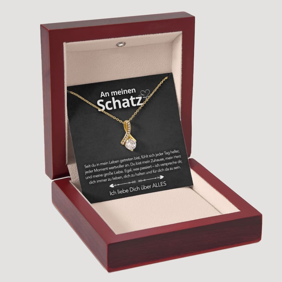 An meinen Schatz – Bandhalskette in 14k Weißgold / 18k Gelbgold Veredelung