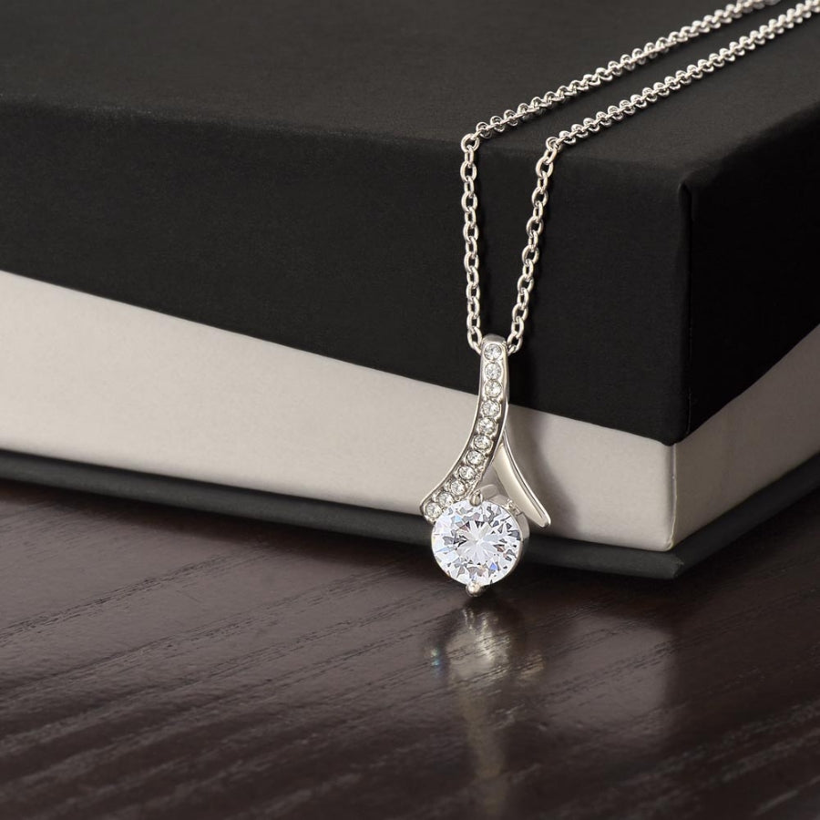 An meine Tochter – Bandhalskette in 14k Weißgold / 18k Gelbgold Veredelung