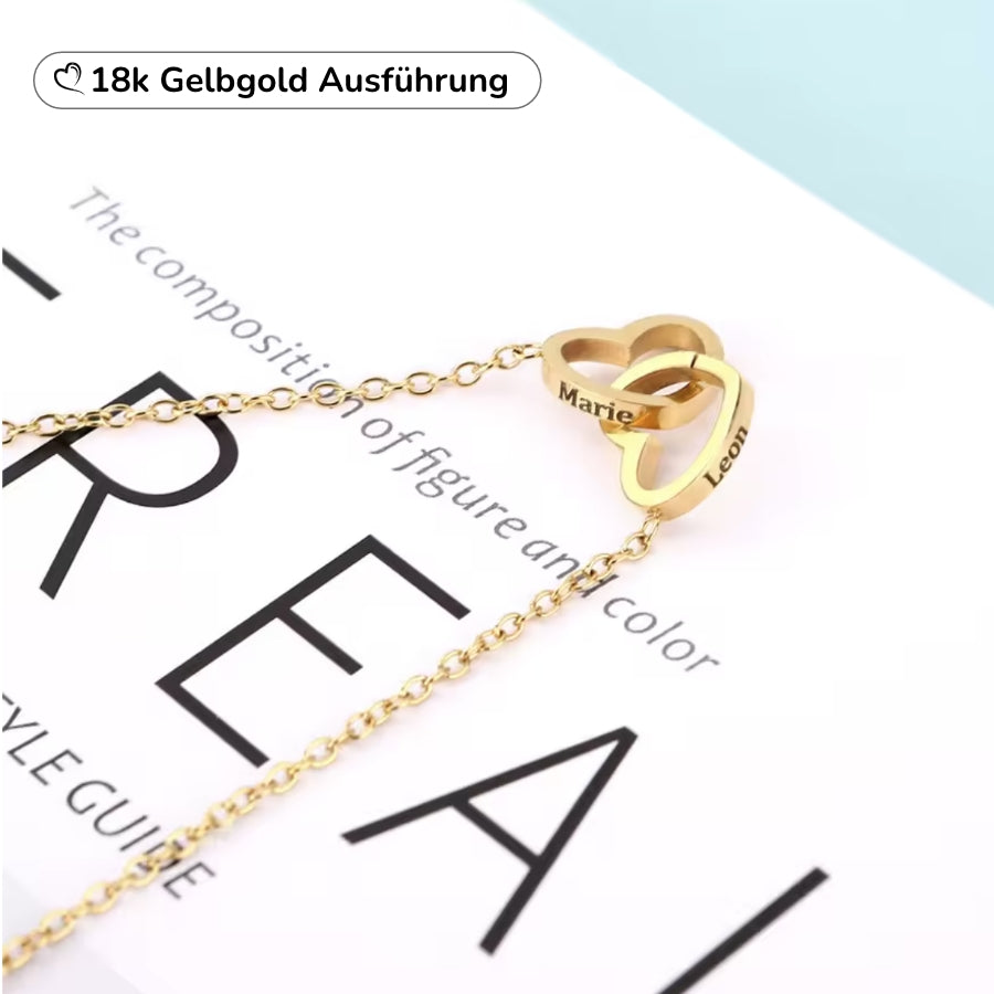 RosenHerz Gravur – Ewige Rose & Doppelherz-Gravurschmuck im Set