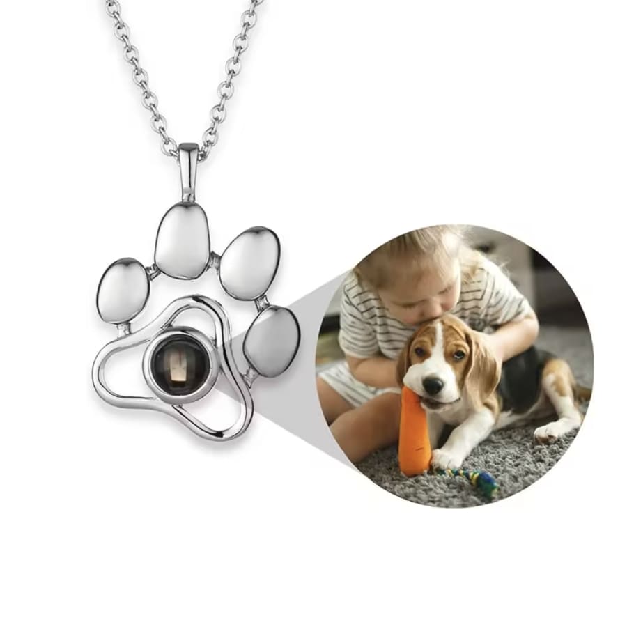 Personalisierte Pfoten-Halskette mit Foto