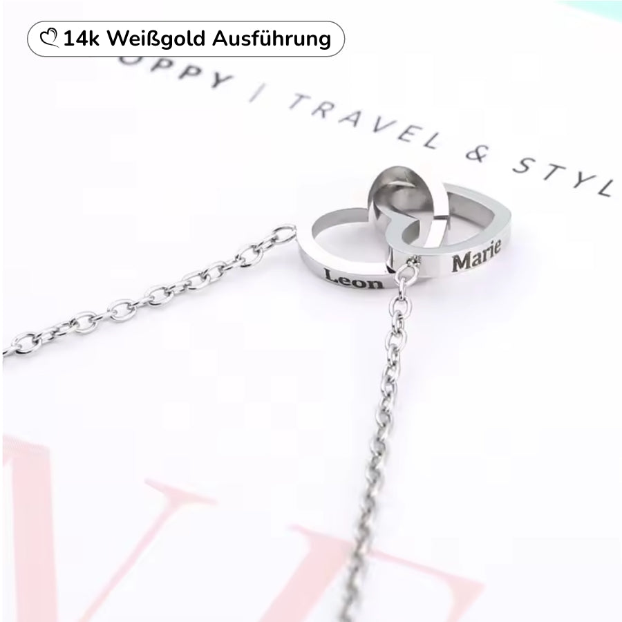 RosenHerz Gravur – Ewige Rose & Doppelherz-Gravurschmuck im Set