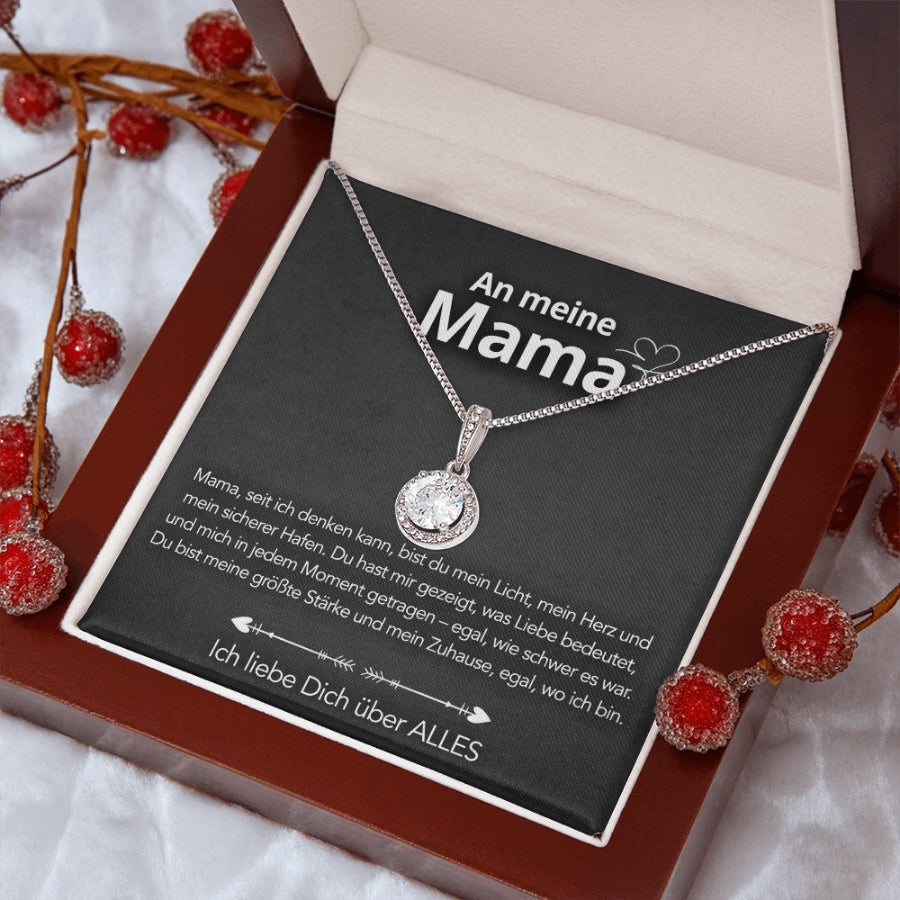 An meine Mama – Halskette in 14k Weißgold Veredelung