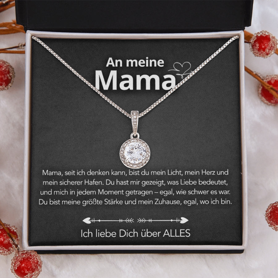 An meine Mama – Halskette in 14k Weißgold Veredelung