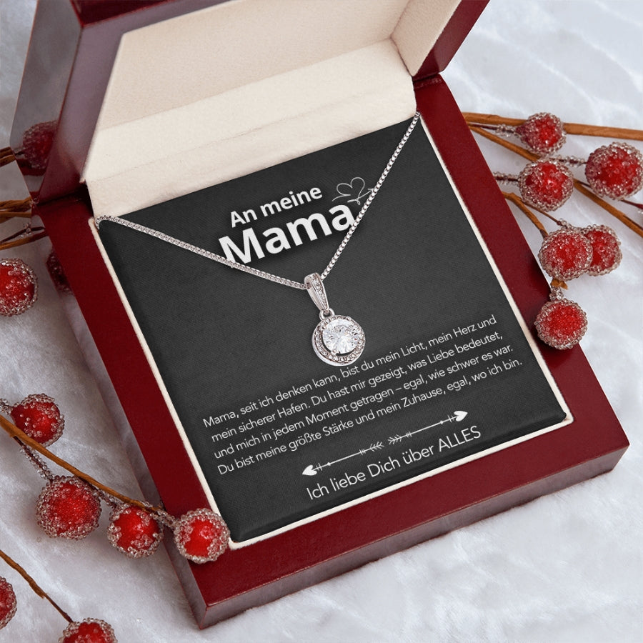 An meine Mama – Halskette in 14k Weißgold Veredelung