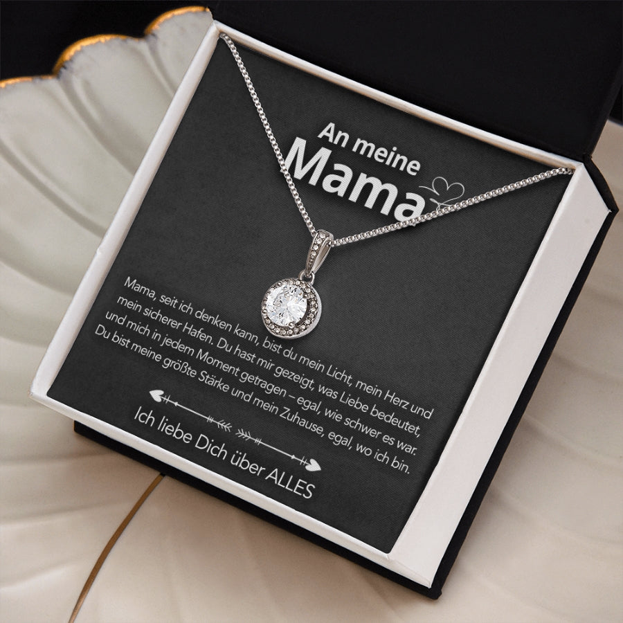 An meine Mama – Halskette in 14k Weißgold Veredelung