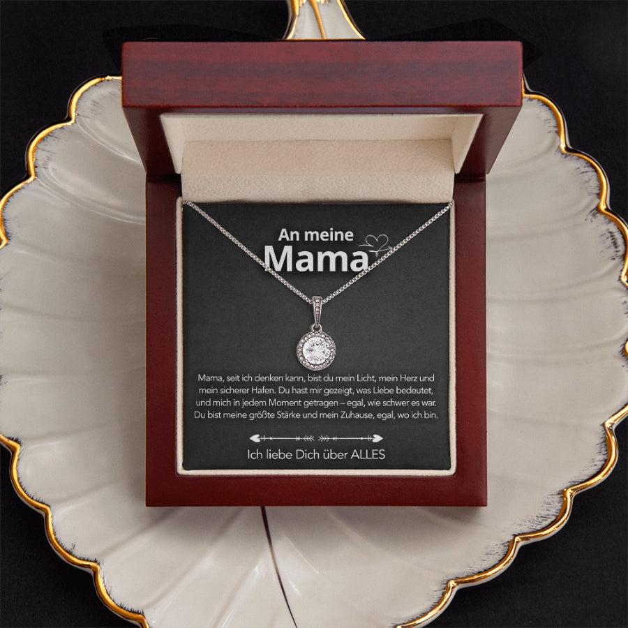 An meine Mama – Halskette in 14k Weißgold Veredelung