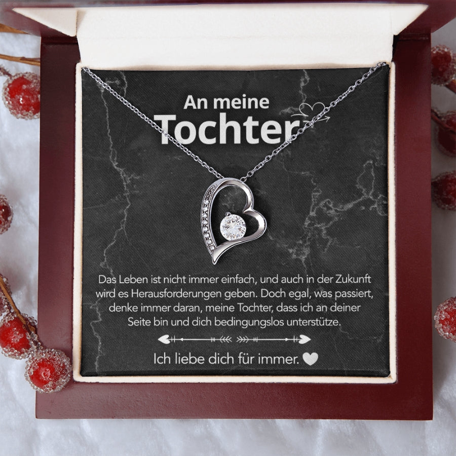 An meine Tochter - LoveBox Deluxe – Ewige Rose mit Herzschmuck & Botschaft