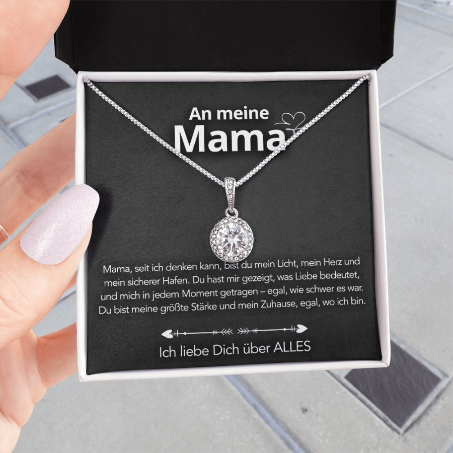 An meine Mama – Halskette in 14k Weißgold Veredelung