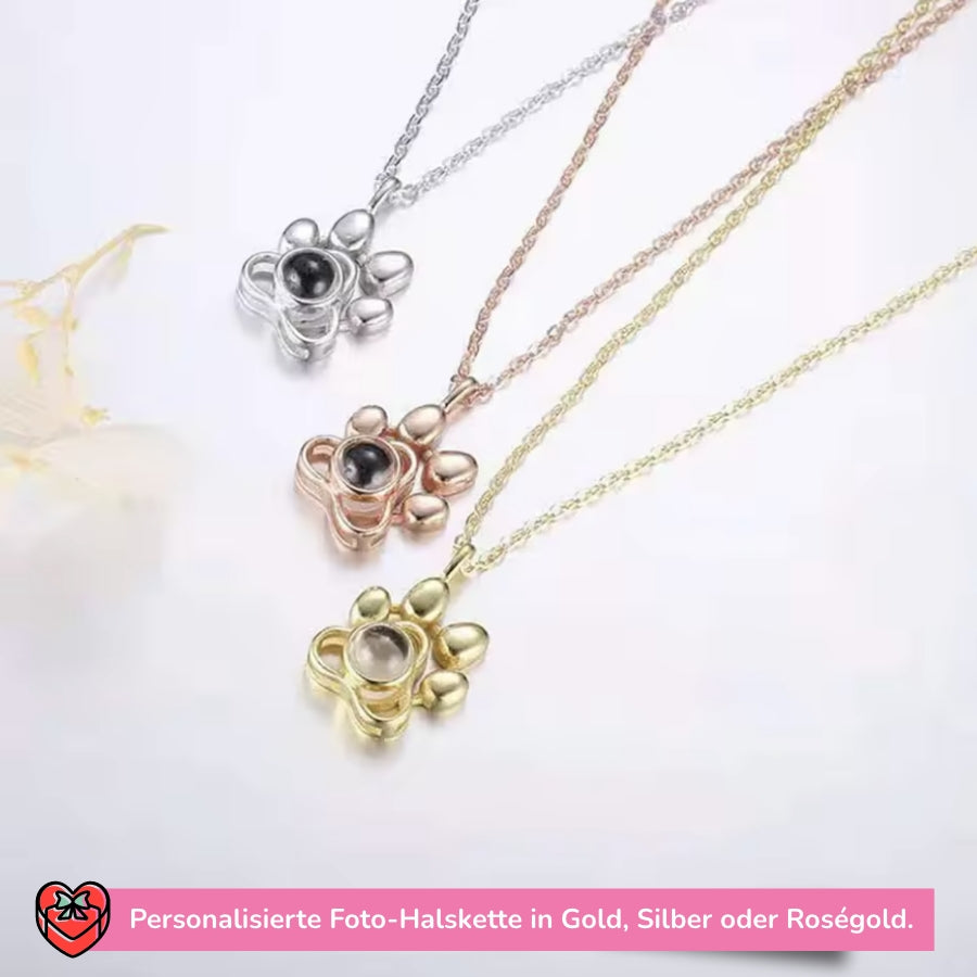 Personalisierte Pfoten-Halskette mit Foto