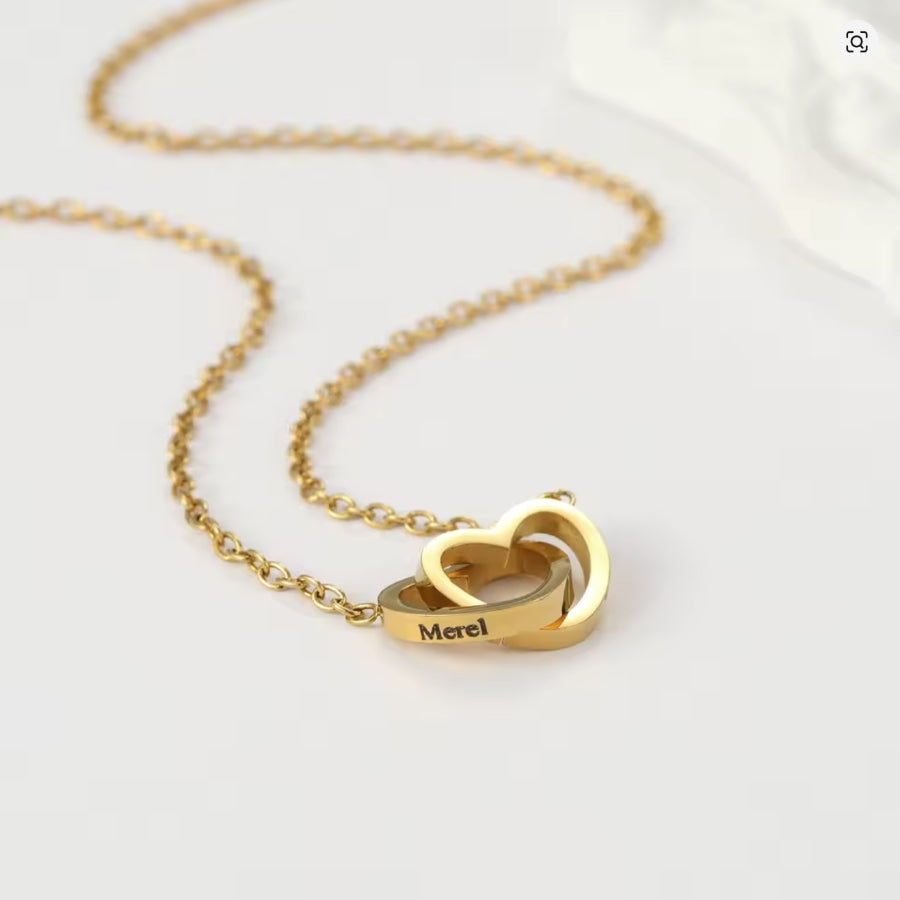 RosenHerz Gravur – Ewige Rose & Doppelherz-Gravurschmuck im Set