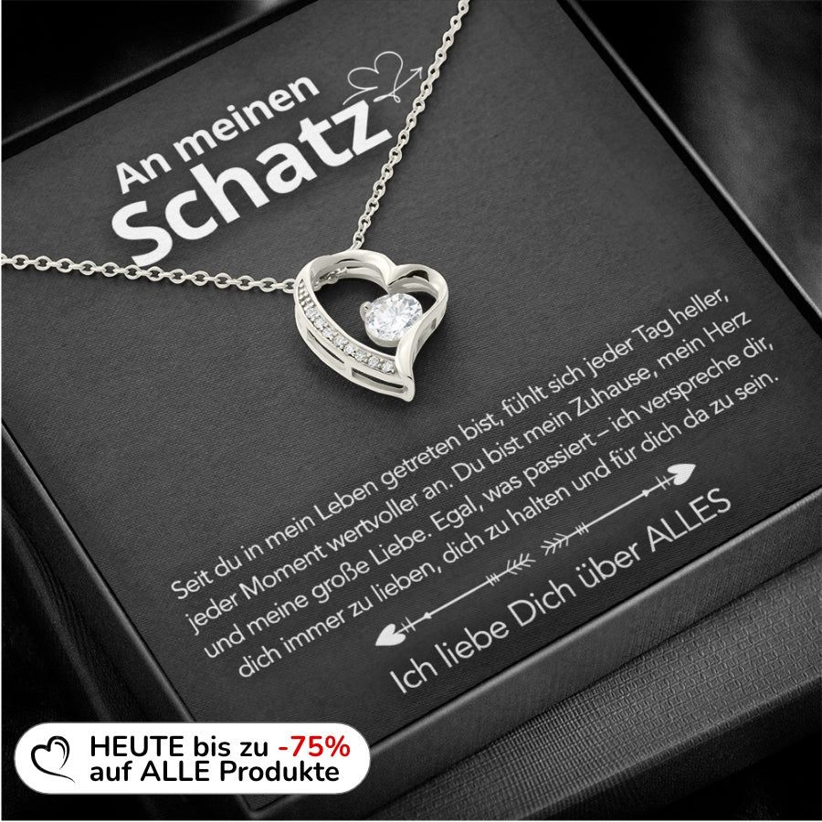 Für meinen Schatz – Herzanhänger in 14k Weißgold / 18k Gelbgold Veredelung
