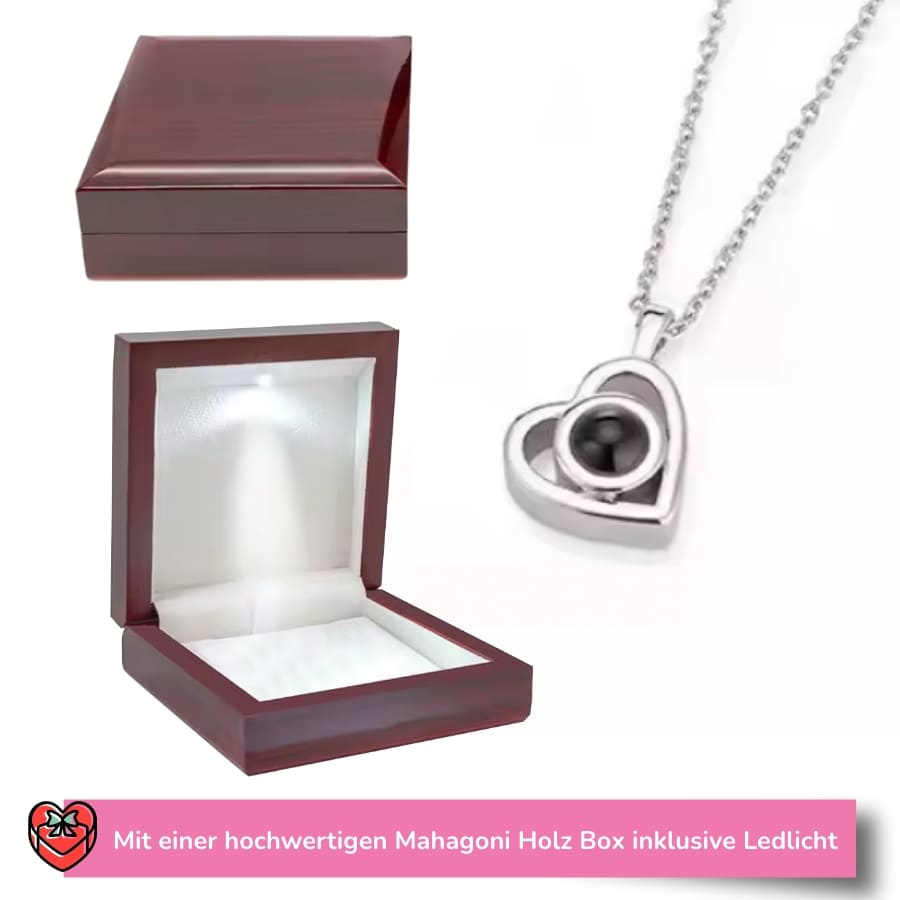 Personalisierte Edel Herz-Halskette mit Foto