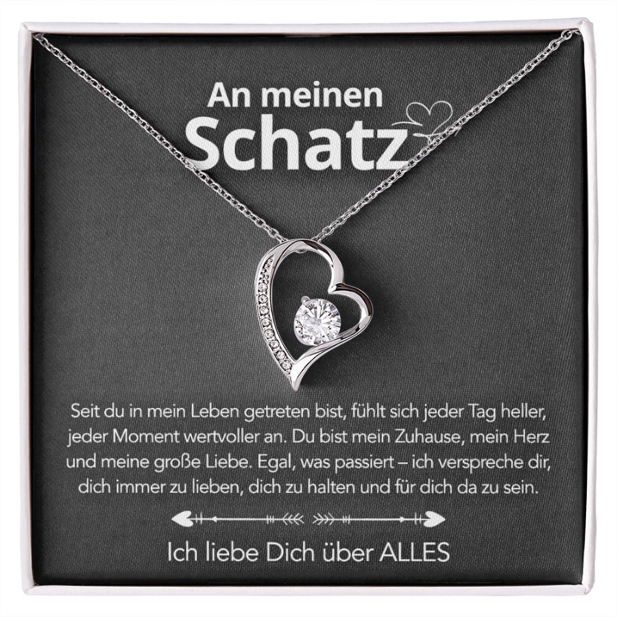 An meinen Schatz - LoveBox Deluxe – Ewige Rose mit Herzschmuck & Botschaft