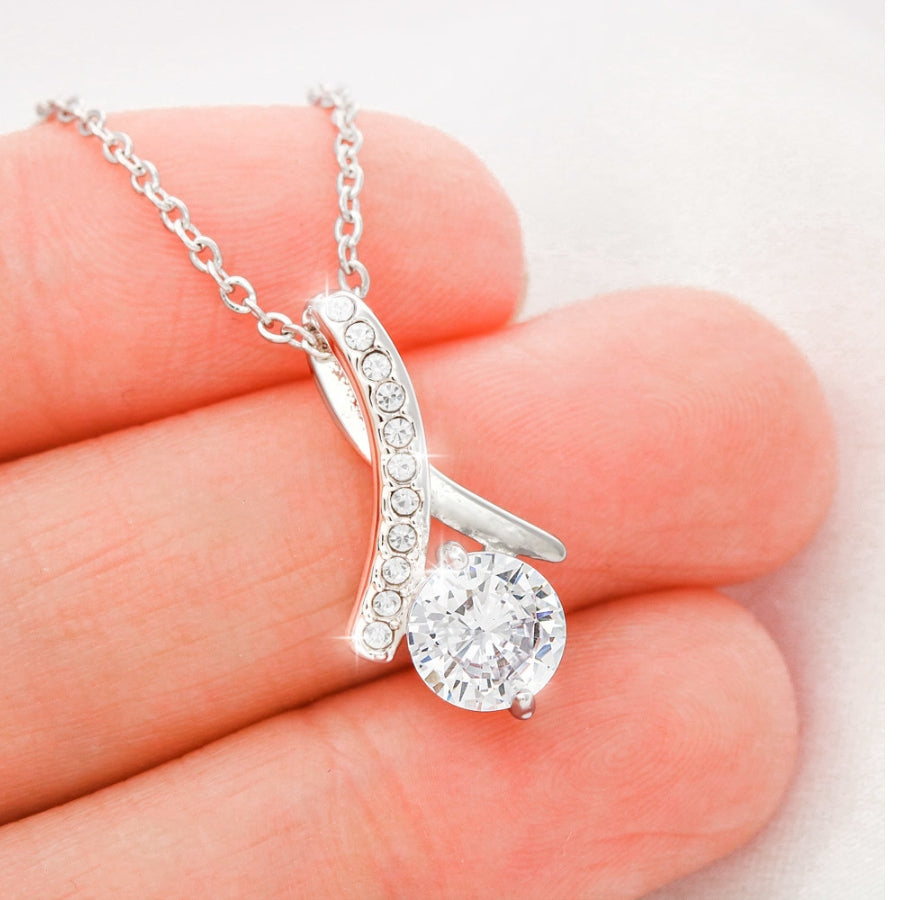 An meine Tochter – Bandhalskette in 14k Weißgold / 18k Gelbgold Veredelung