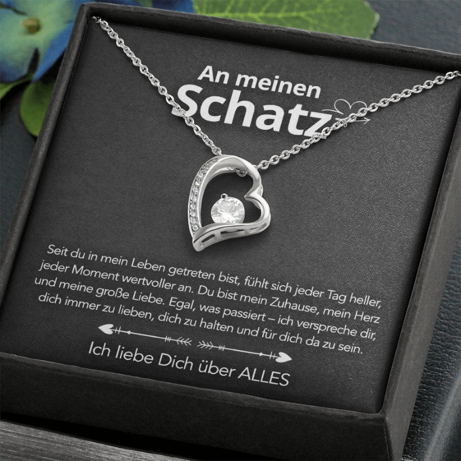Für meinen Schatz – Herzanhänger in 14k Weißgold / 18k Gelbgold Veredelung