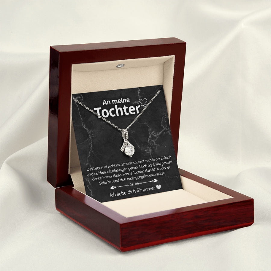 An meine Tochter – Bandhalskette in 14k Weißgold / 18k Gelbgold Veredelung