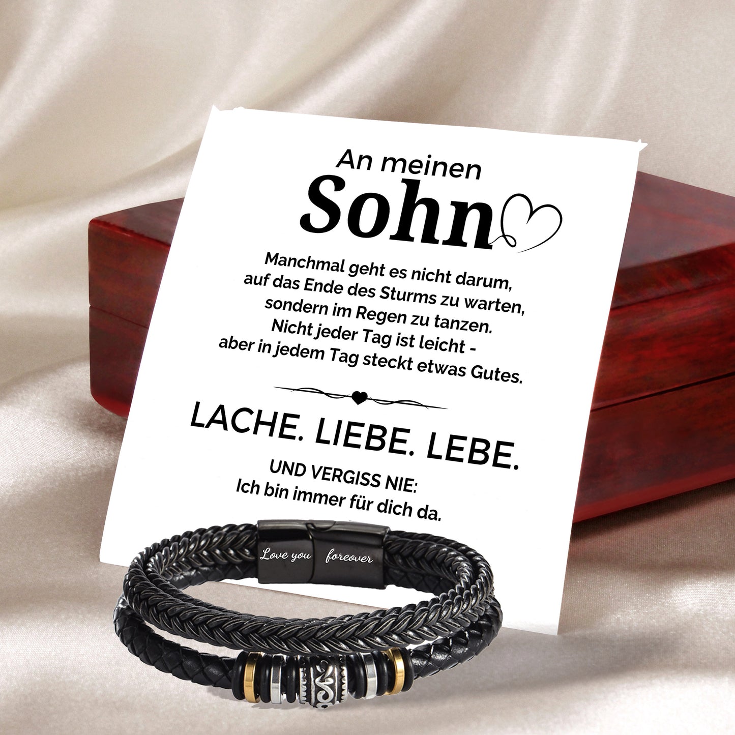 An meinen Sohn - Liebe - Lederarmband