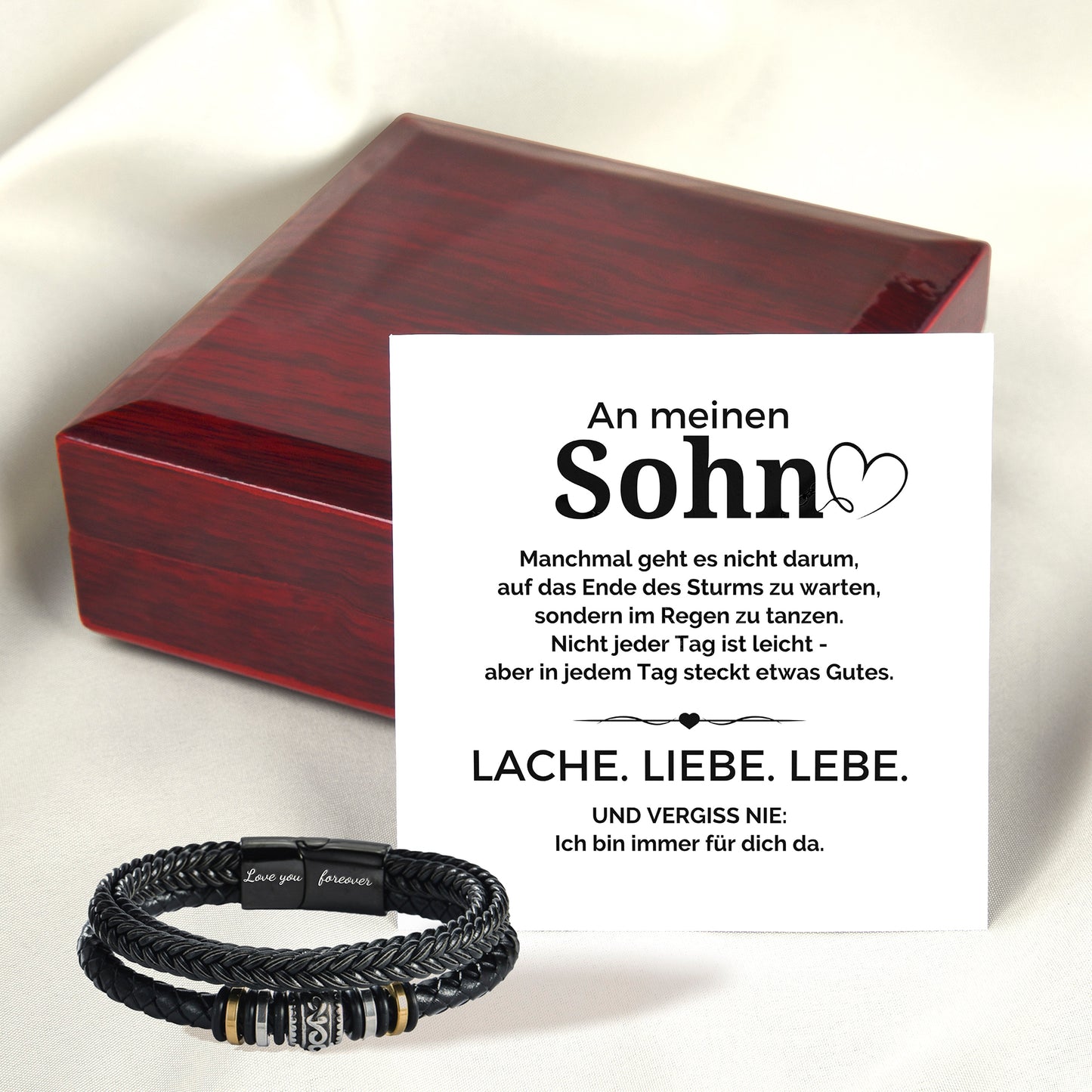 An meinen Sohn - Liebe - Lederarmband