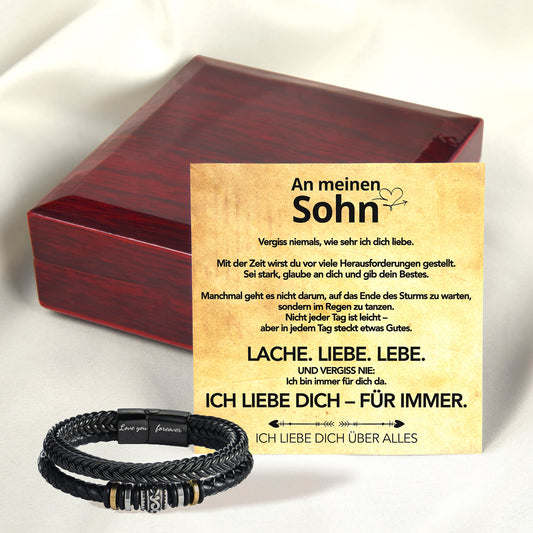 An meinen Sohn - Ich liebe Dich - Lederarmband