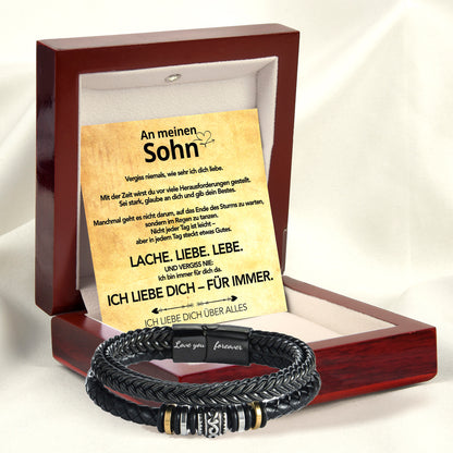 An meinen Sohn - Ich liebe Dich - Lederarmband