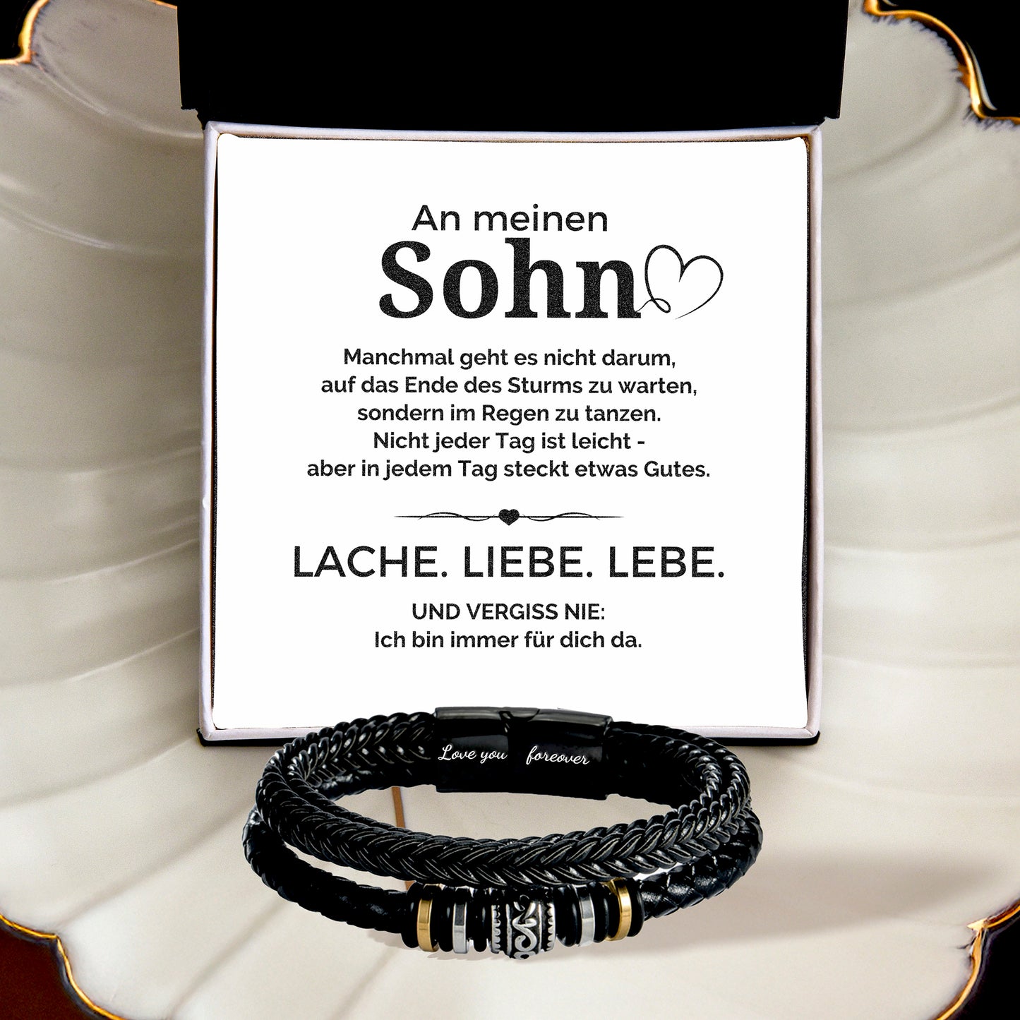 An meinen Sohn - Liebe - Lederarmband