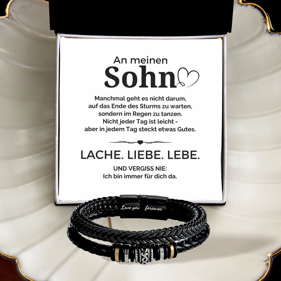 An meinen Sohn - Liebe - Lederarmband