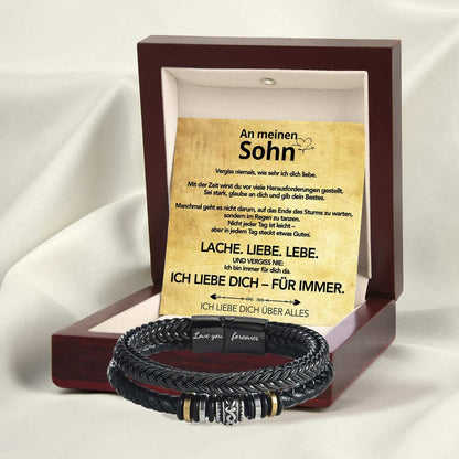 An meinen Sohn - Ich liebe Dich - Lederarmband