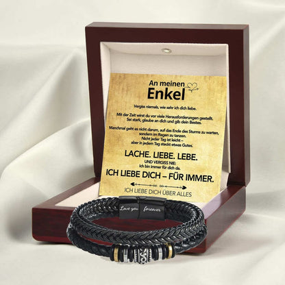 An meinen Enkel - Vergiss niemals - Lederarmband