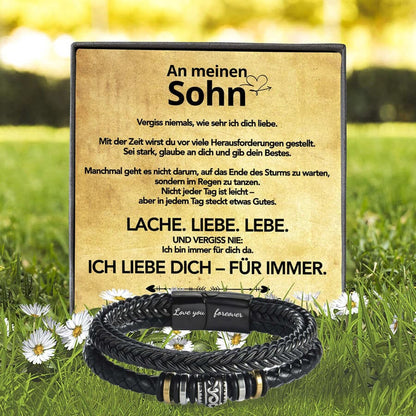 An meinen Sohn - Ich liebe Dich - Lederarmband