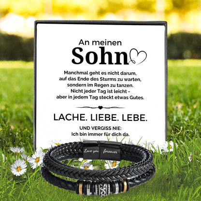 An meinen Sohn - Liebe - Lederarmband